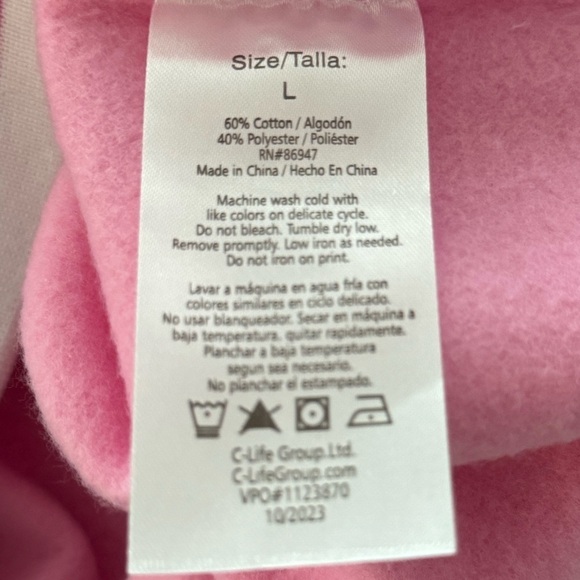 BARBIE Pink 1/4 Zip Sweatshirt Size L NEW - Picture 8 of 8